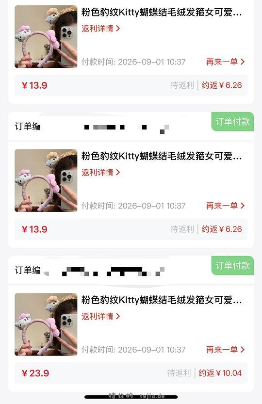 刷券反薅1块多得四个发箍 - 特价的