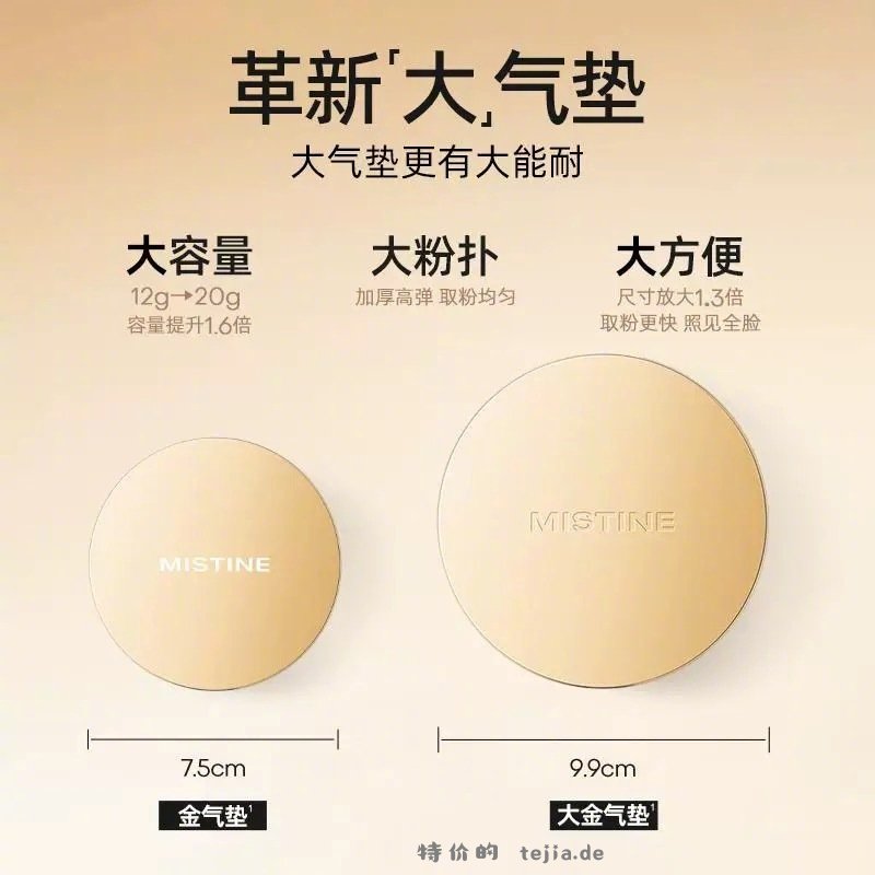 mistine蜜丝婷大金气垫20g+20g 53元 - 特价的