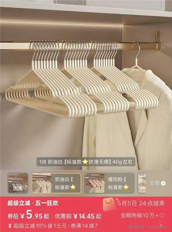 晾衣架10只 5.9元 - 特价的