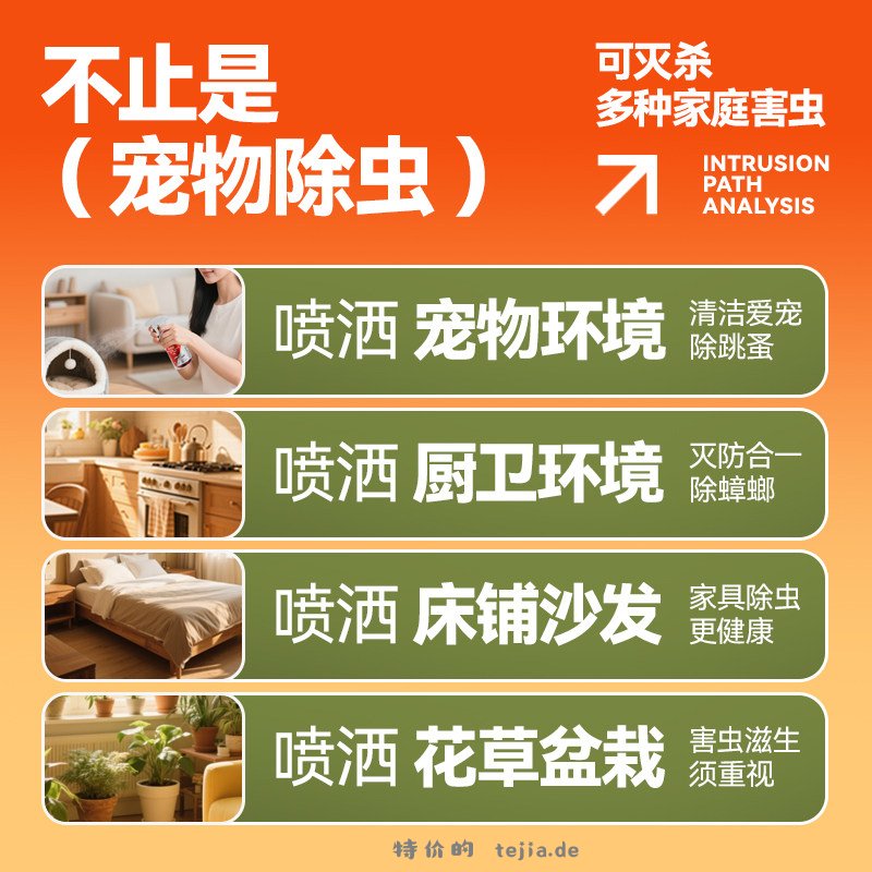 洁禾呋虫胺蟑螂药喷雾350ml 2.01元 - 特价的