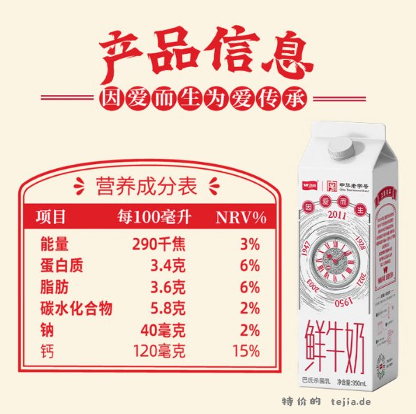 卫岗1928屋顶鲜牛奶巴氏杀菌低温奶拍4件发950ml*4盒 28.60元 - 特价的