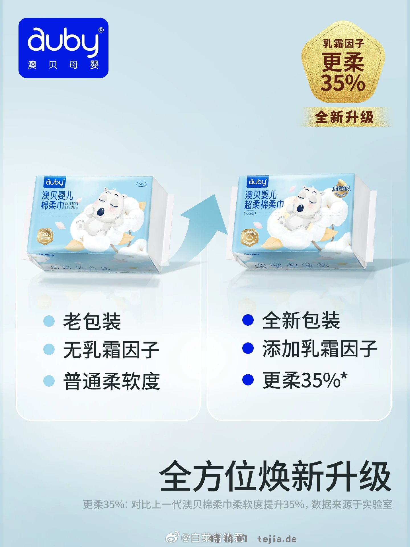 澳贝小熊棉柔巾100抽*3包 18.3元 - 特价的